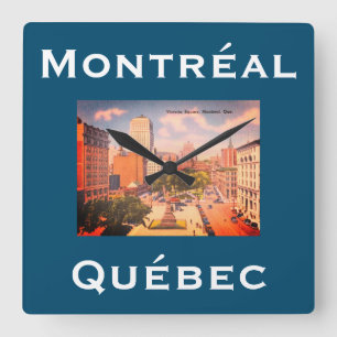 Relógio Quadrado Vintage Victoria Square, Montreal, Quebec, Canadá
