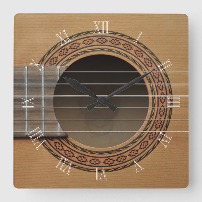 Relógio Quadrado Violão Clássico v2 (Frente)
