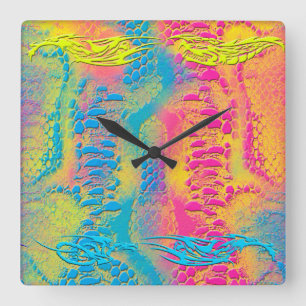 Relógio Quadrado VIOLET LACE - Digital - Fractal Art -