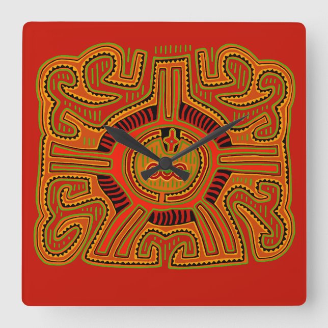 Relógio Quadrado Visão do Xamã Peyote (Frente)