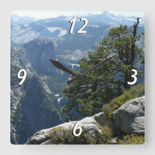 Relógio Quadrado Vista da Montanha de Yosemite no Parque Nacional d