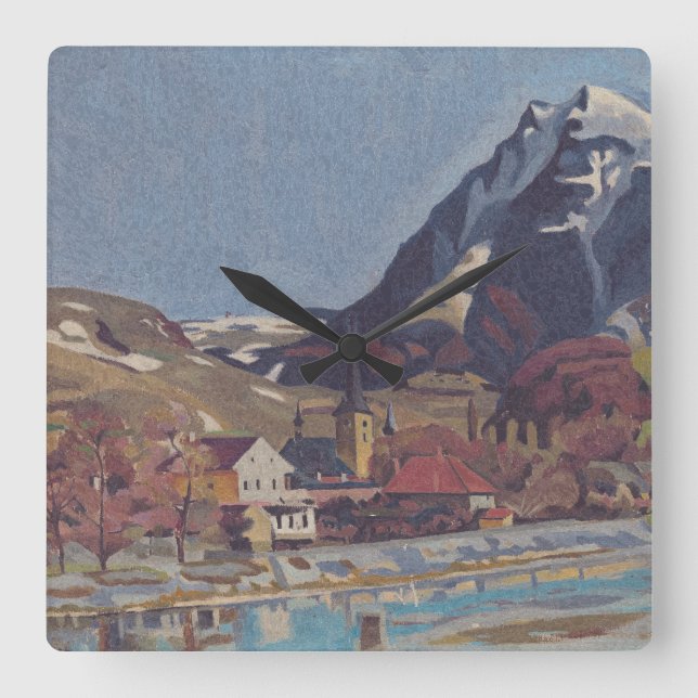 Relógio Quadrado Vista de Dolný Kubín por Arnold Peter Weisz (Frente)