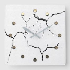 Relógio Quadrado Vista de Férias Douradas