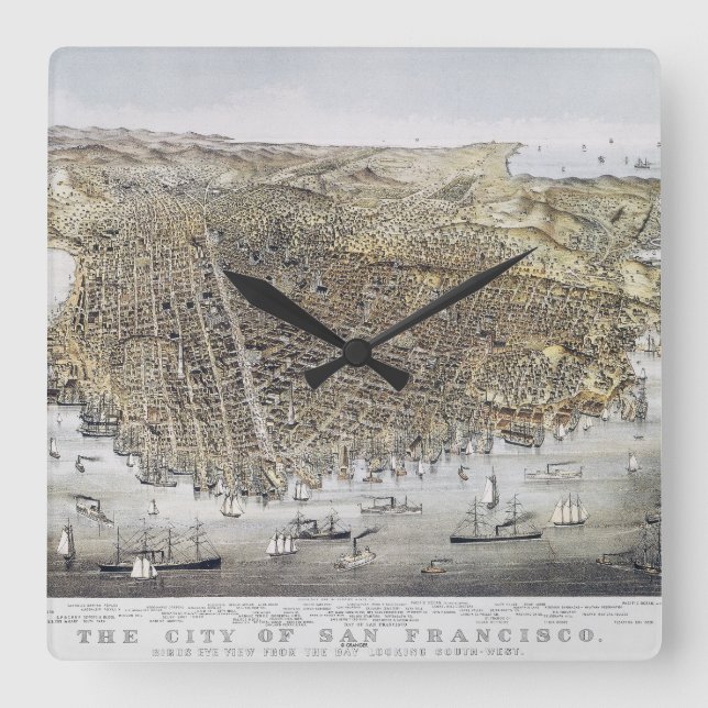 Relógio Quadrado Vista de San Francisco, 1878 (Frente)