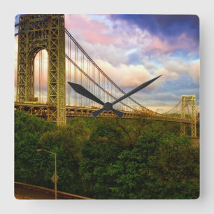 Relógio Quadrado Vista que olha sul - ocidental de Manhattan