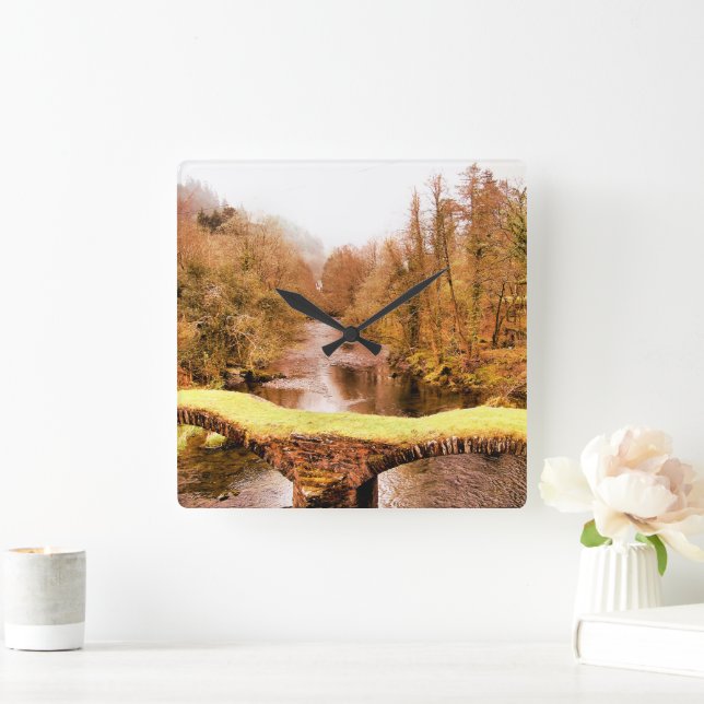 RELÓGIO QUADRADO VISTAS DE WALES (Lar)