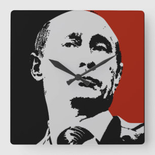 Relógio Quadrado Vladimir Putin vermelho