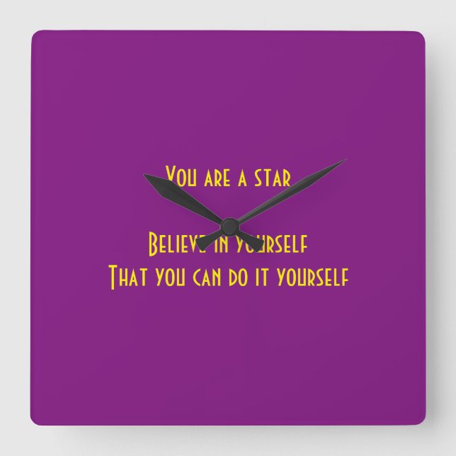 Relógio Quadrado Você é uma estrela (Frente)