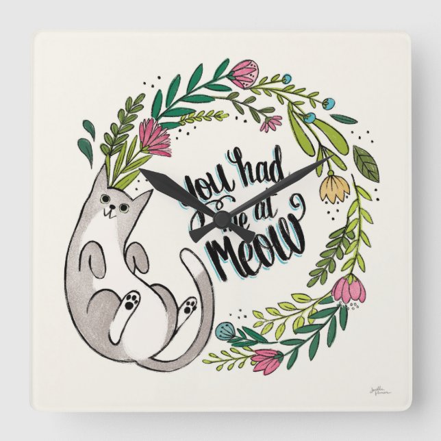Relógio Quadrado Você Me Teve No Meow (Frente)