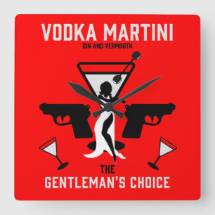 Relógio Quadrado Vodka Martini Beber Presente