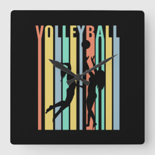 Relógio Quadrado Volei Volei de praia Retro
