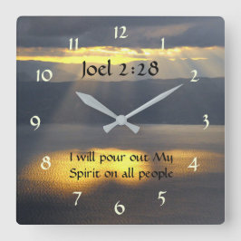 Relógio Quadrado Vou despejar meu Joel Espírito 2 28, Bíblia Verse