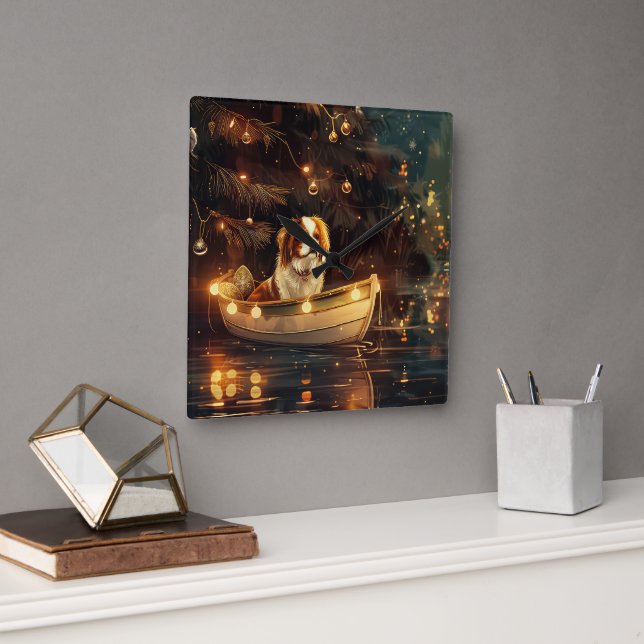 Relógio Quadrado Voyage festiva no Natal japonês (Escritório)