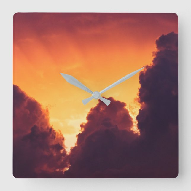 Relógio Quadrado w no tempo (Frente)