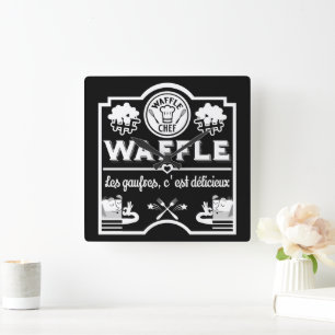 Relógio Quadrado Waffle Chef