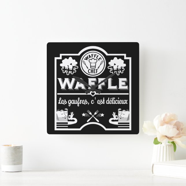 Relógio Quadrado Waffle Chef (Lar)