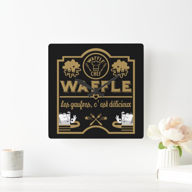 Relógio Quadrado Waffle Chef (Lar)