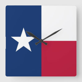 Relógio Quadrado Wall Clock com Flag do Texas, EUA