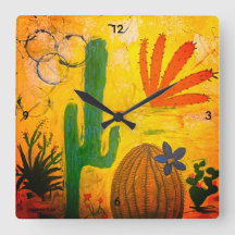 Wall Clock Desert Art