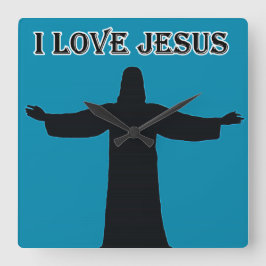 Relógio Quadrado Wall Clock  i love jesus