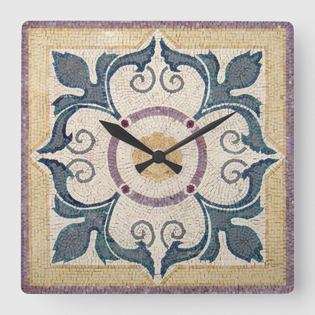 Relógio Quadrado Wall Clock - Square Tile Design (Frente)