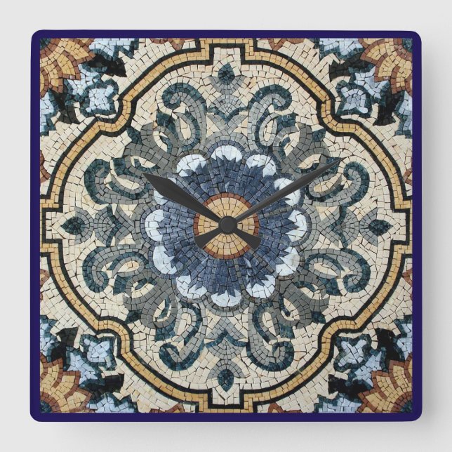 Relógio Quadrado Wall Clock - Square Tile Design (Frente)