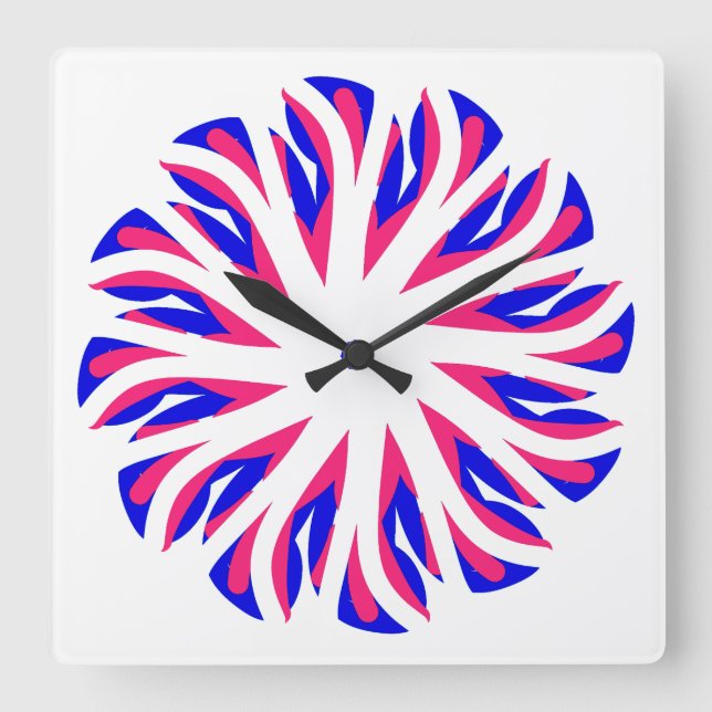 Relógio Quadrado Wall Clock, um elegante design clássico multicolor (Frente)