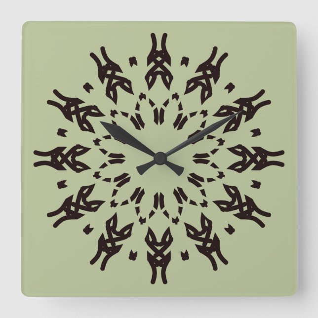 Relógio Quadrado Wall Clock, um elegante design clássico multicolor (Frente)