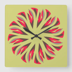Relógio Quadrado Wall Clock, um elegante design clássico multicolor