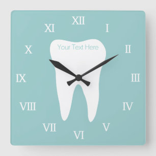 Relógio Quadrado Wallclock do escritório do dentista com logotipo 