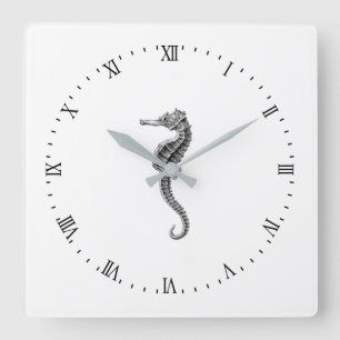 RELÓGIO QUADRADO WALLCLOCK NAUTILITÁRIO "SEAHORSE"