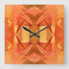 Relógio Quadrado Wanduhr Orange Rose