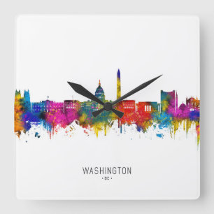 Relógio Quadrado Washington D.C. EUA Skyline