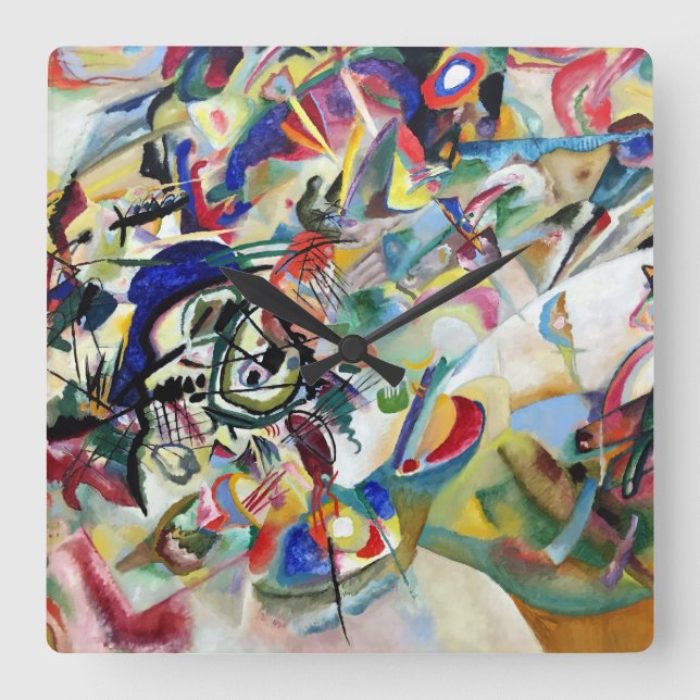 Relógio Quadrado WASSILY KANDINSKY - Composição VII 1913 (Frente)
