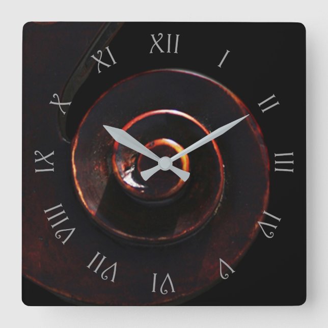 Relógio Quadrado Wccn de Números romanos de Cinza Bass 2 (Frente)