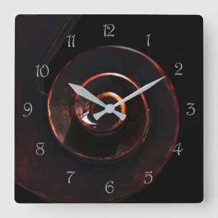 Relógio Quadrado Wcn de Números de Script de Cinza Bass 2