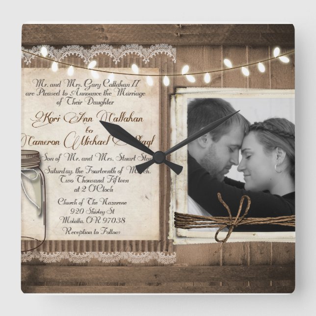 Relógio Quadrado Wedding Clock (Frente)