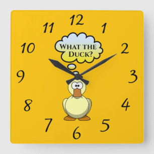 Relógio Quadrado What the Duck? Wall Clock