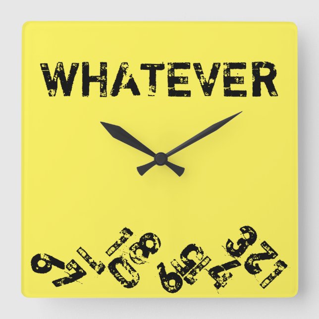 Relógio Quadrado Whatever Falling Numbers Wall Clock (Frente)