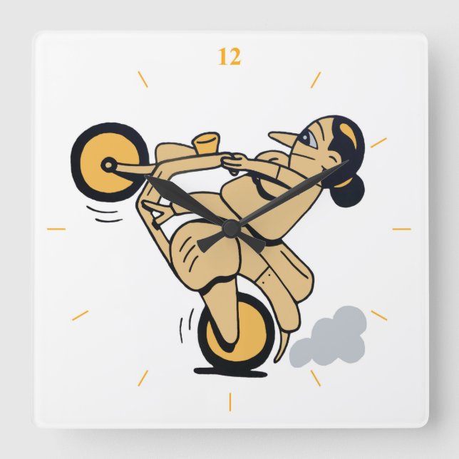 Relógio Quadrado Wheelie (Frente)