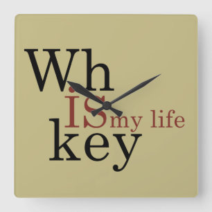 Relógio Quadrado Whiskey cita discursos engraçados sobre álcool beb