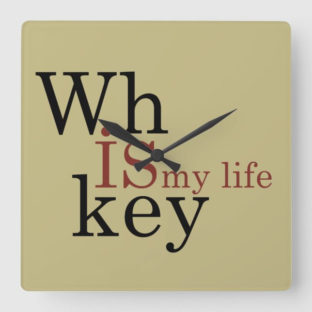 Relógio Quadrado Whiskey cita discursos engraçados sobre álcool beb (Frente)