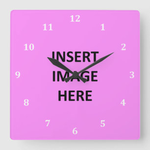 Relógio Quadrado White Clock Numbers Custom Template Make Your Own