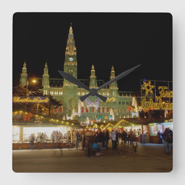 Relógio Quadrado Wiener Christkindlmarkt (Frente)