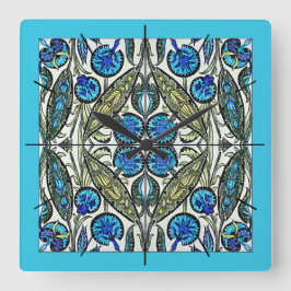 Relógio Quadrado William De Morgan Victorian Clocks