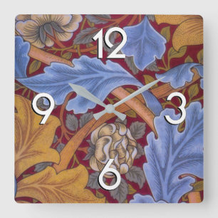 Relógio Quadrado William Morris Rua. James Vintage Pattern