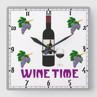 Relógio Quadrado Wine Wall Clock