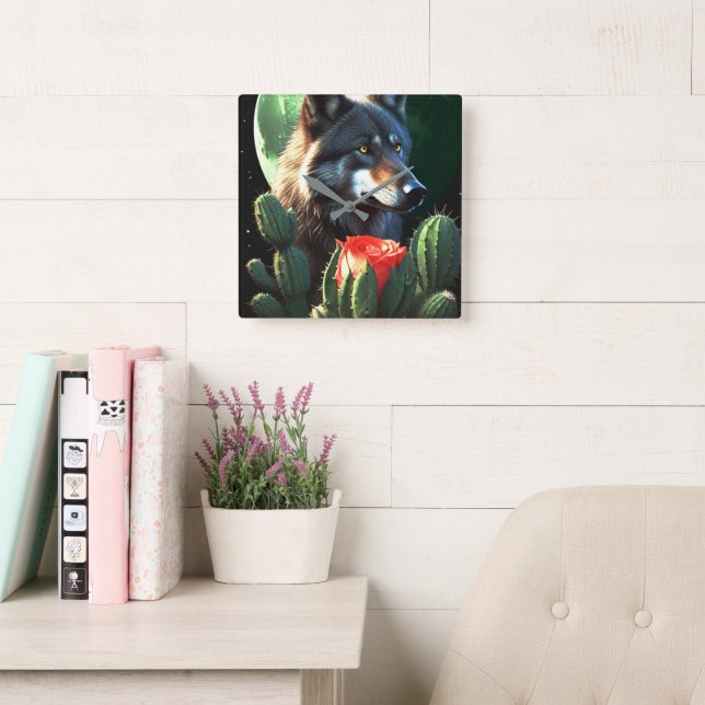 Relógio Quadrado Wolf19: (Sala de leitura)