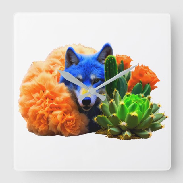 Relógio Quadrado Wolf22: (Frente)