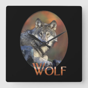Relógio Quadrado Wolf Lovers Art